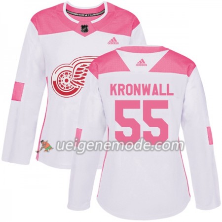 Dame Eishockey Detroit Red Wings Trikot Niklas Kronwall 55 Adidas 2017-2018 Weiß Pink Fashion Authentic
